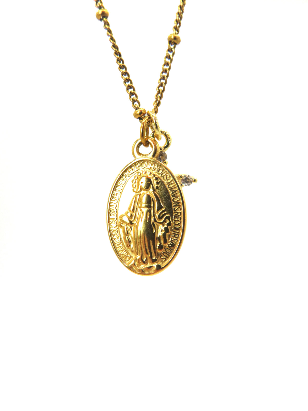 Collar Cruz Virgen María