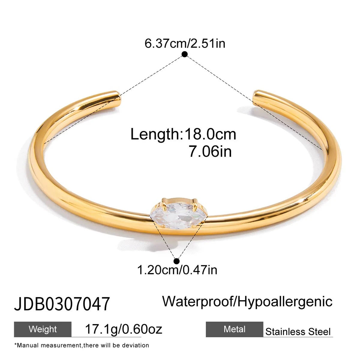 Pulsera Cuff Circonita