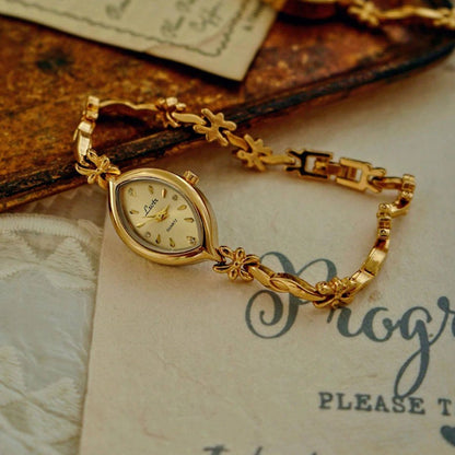Reloj Dorado Vintage para Mujer con Esfera Pequeña
