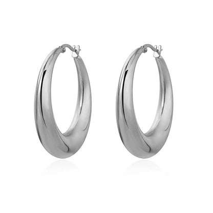 Aretes de Aro Circular de Metal para Mujer