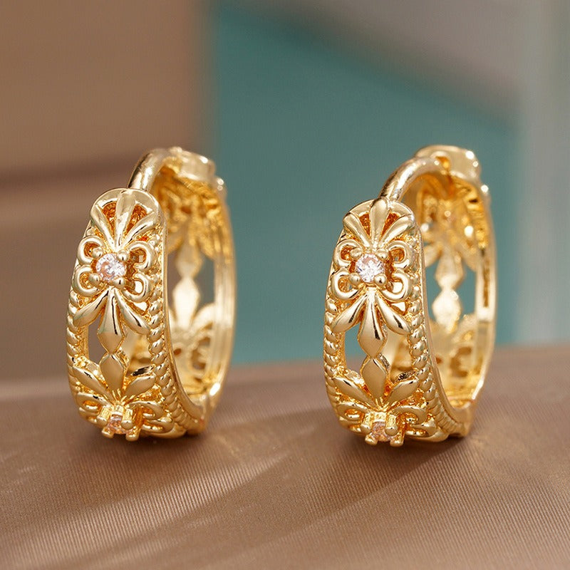 Aretes de Flor Metálica