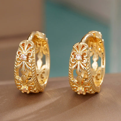 Aretes de Flor Metálica