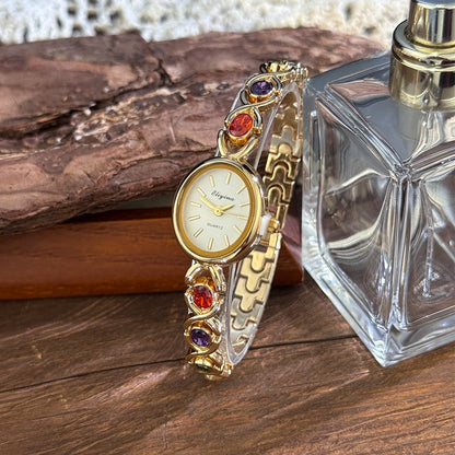 Reloj de Moda con Piedra Preciosa Ovalada