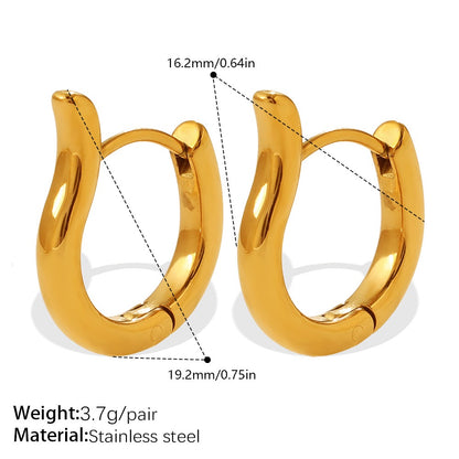 Aretes Geométricos en Forma de U y Triángulo - Diseño de Sol Resistente al Desvanecimiento en Dorado