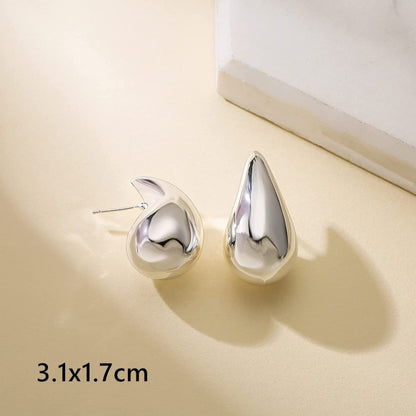 Aretes Colgantes Huecos de Acero Inoxidable