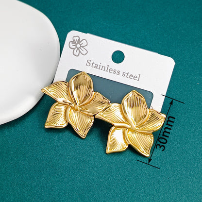 Aretes de Acero Inoxidable con Flores