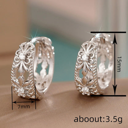 Aretes de Flor Metálica