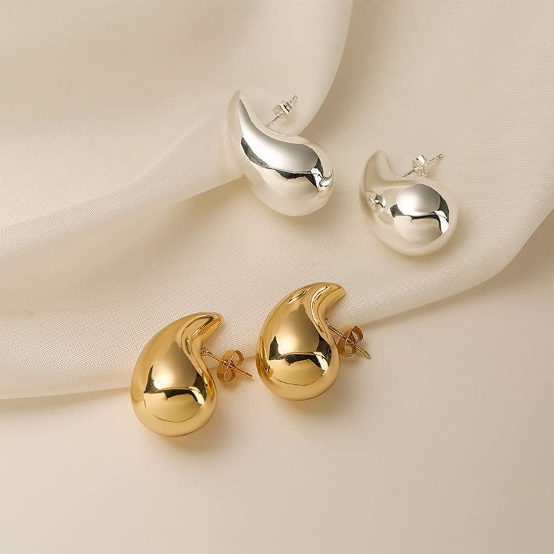 Aretes Colgantes Huecos de Acero Inoxidable