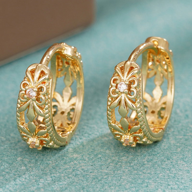 Aretes de Flor Metálica