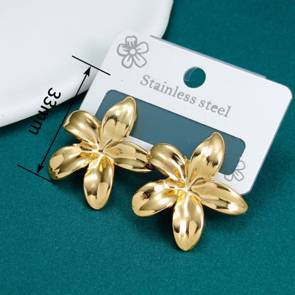 Aretes de Acero Inoxidable con Flores