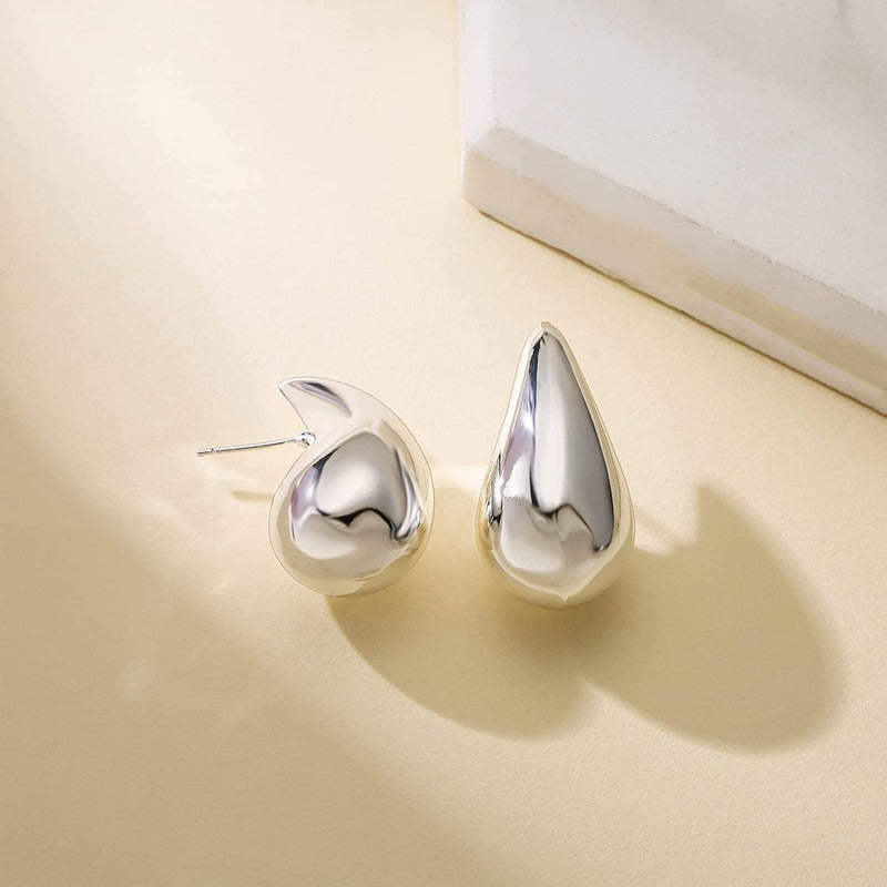 Aretes Colgantes Huecos de Acero Inoxidable