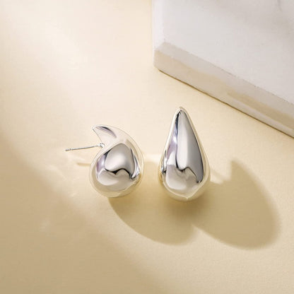 Aretes Colgantes Huecos de Acero Inoxidable