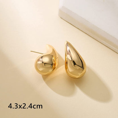 Aretes Colgantes Huecos de Acero Inoxidable