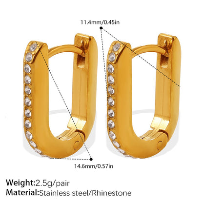 Aretes Geométricos en Forma de U y Triángulo - Diseño de Sol Resistente al Desvanecimiento en Dorado