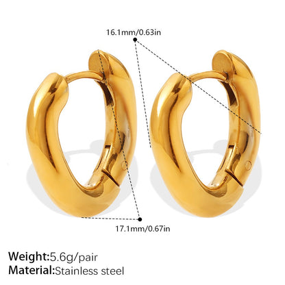 Aretes Geométricos en Forma de U y Triángulo - Diseño de Sol Resistente al Desvanecimiento en Dorado