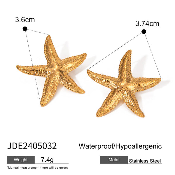 Aretes de Estrella de Mar Dorada