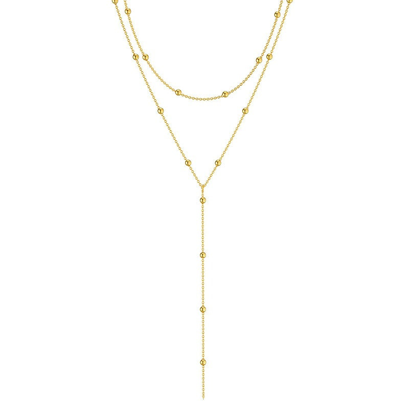 Collar Largo de Borlas Geométricas