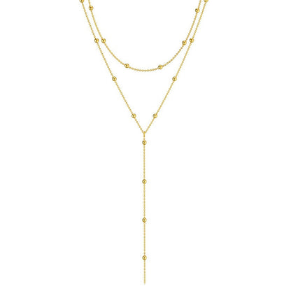 Collar Largo de Borlas Geométricas