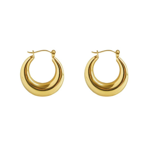 Aretes de Aro Circular de Metal para Mujer