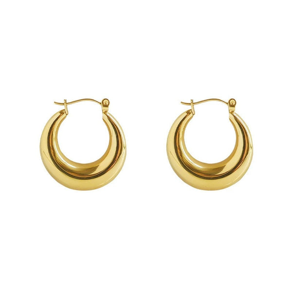 Aretes de Aro Circular de Metal para Mujer