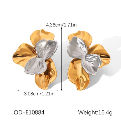 Aretes Minimalistas de Flor en Acero Inoxidable