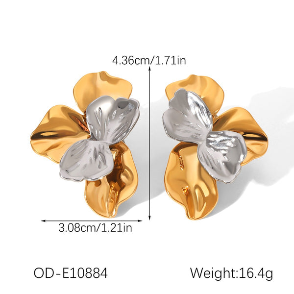 Aretes Minimalistas de Flor en Acero Inoxidable