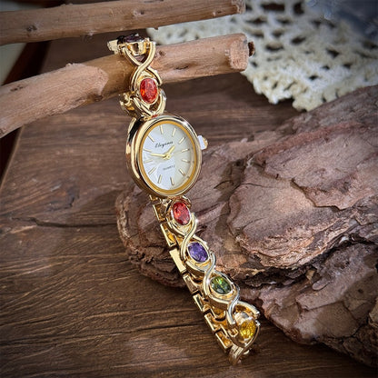 Reloj de Moda con Piedra Preciosa Ovalada
