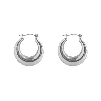 Aretes de Aro Circular de Metal para Mujer