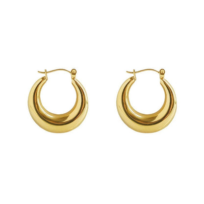 Aretes de Aro Circular de Metal para Mujer