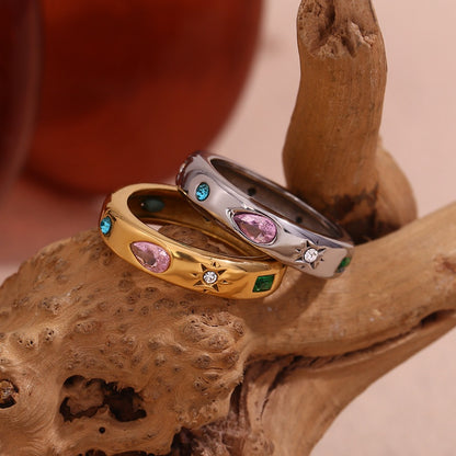 Anillo de Zirconia con Geometría de Gota de Agua