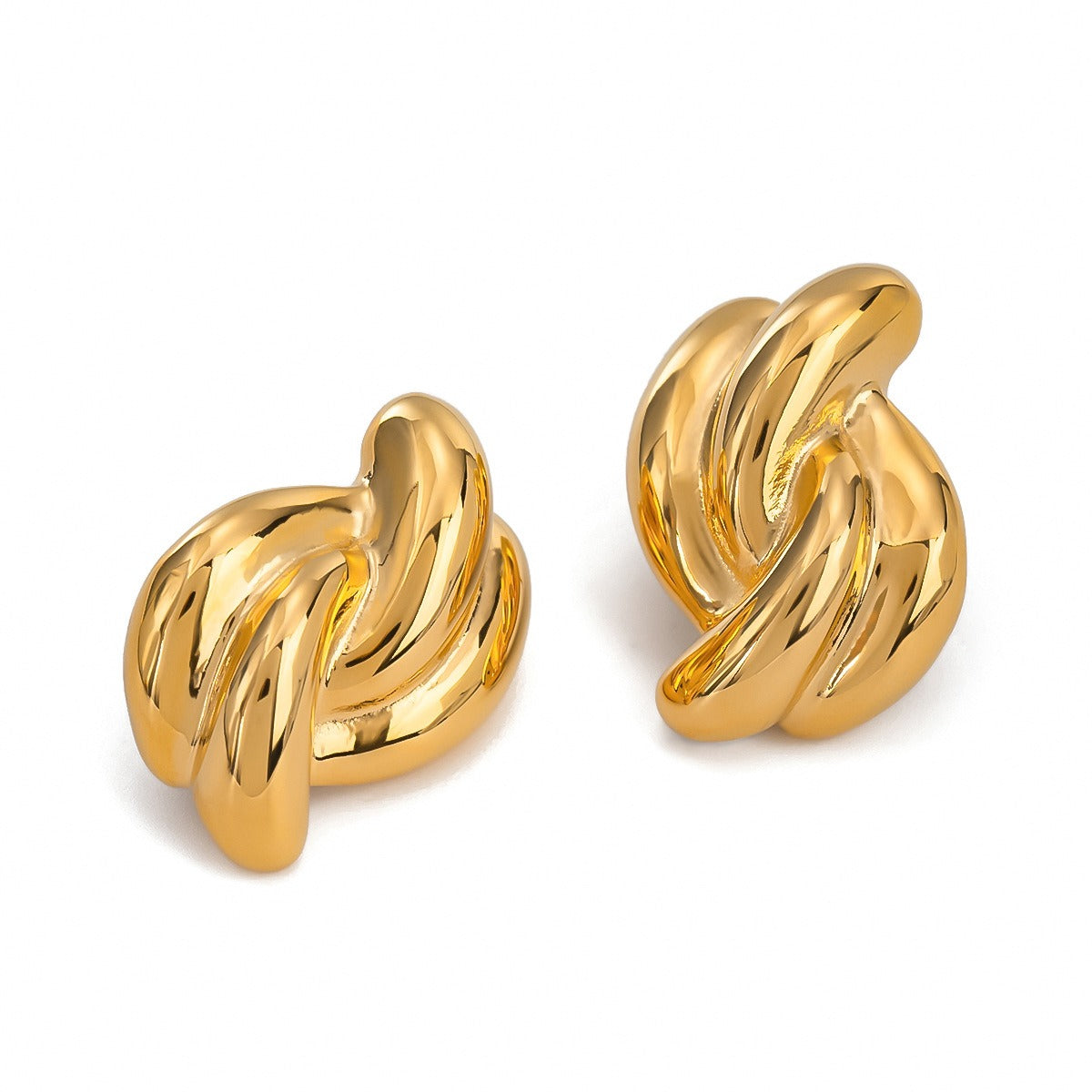 Aretes para Mujer de Acero Inoxidable con Diseño de Nudo Cruzado