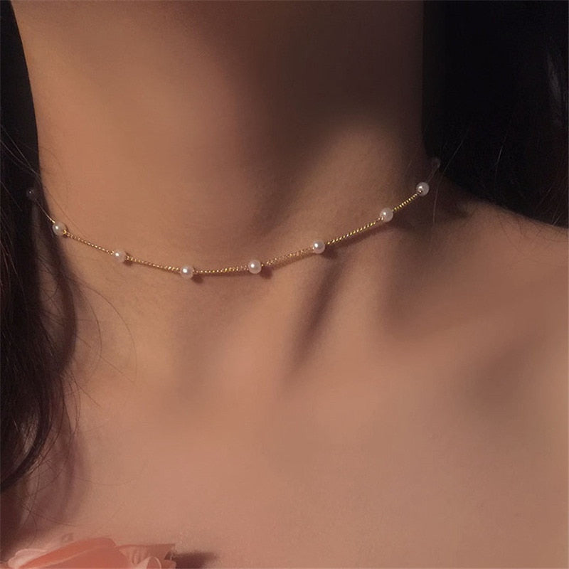Collar gargantilla de perlas