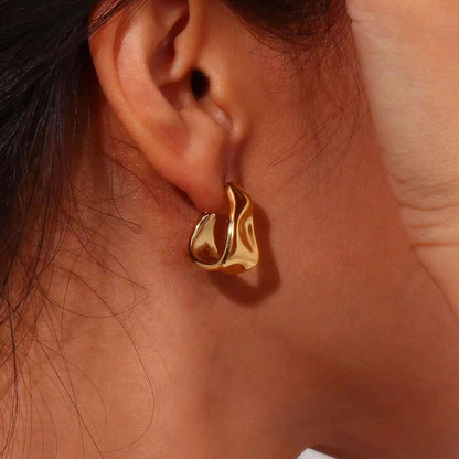 Aretes de Aro Geométricos Irregulares