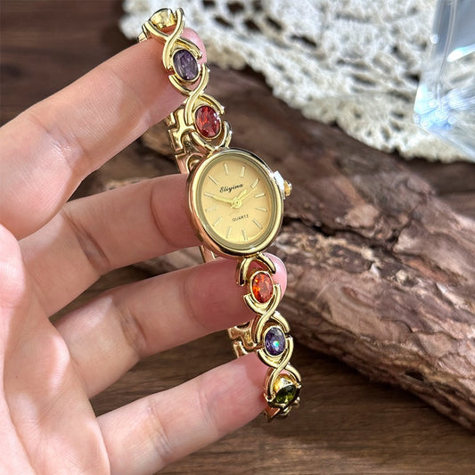 Reloj de Moda con Piedra Preciosa Ovalada