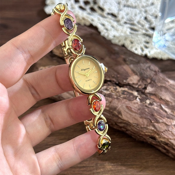Reloj de Moda con Piedra Preciosa Ovalada