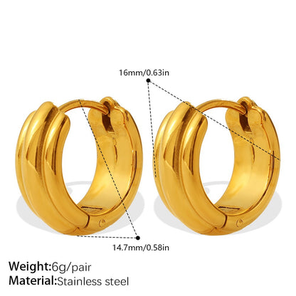 Aretes Geométricos en Forma de U y Triángulo - Diseño de Sol Resistente al Desvanecimiento en Dorado