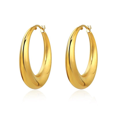 Aretes de Aro Circular de Metal para Mujer