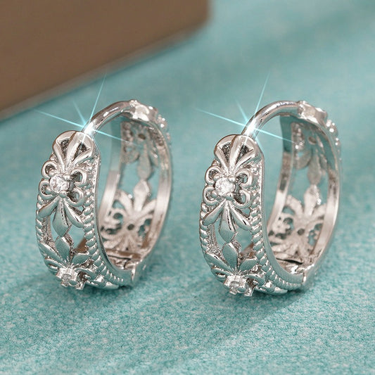 Aretes de Flor Metálica