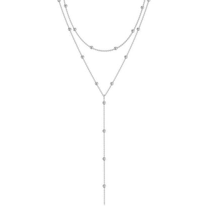 Collar Largo de Borlas Geométricas