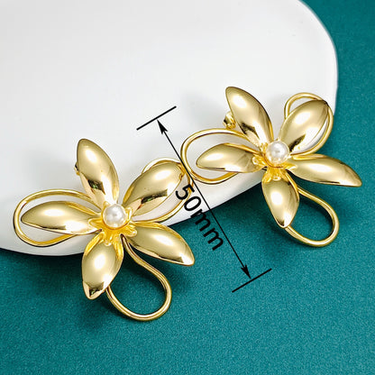 Aretes de Acero Inoxidable con Flores
