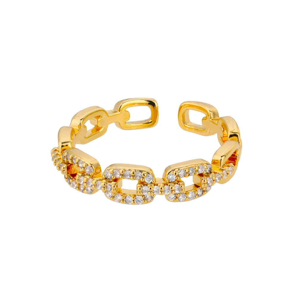Anillo Cadena Trenzada Circonita