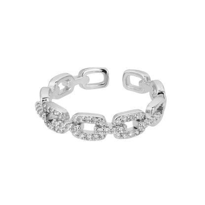 Anillo Cadena Trenzada Circonita