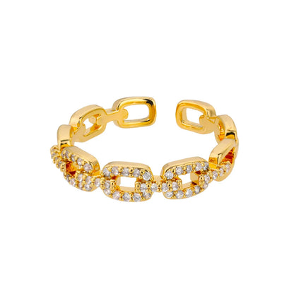 Anillo Cadena Trenzada Circonita