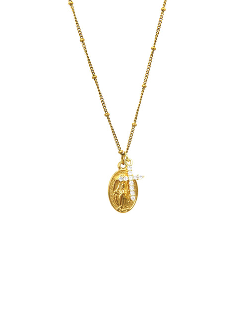 Collar Cruz Virgen María