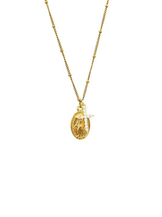 Collar Cruz Virgen María