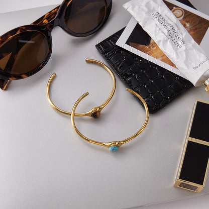 Pulsera Cuff Piedra Vintage