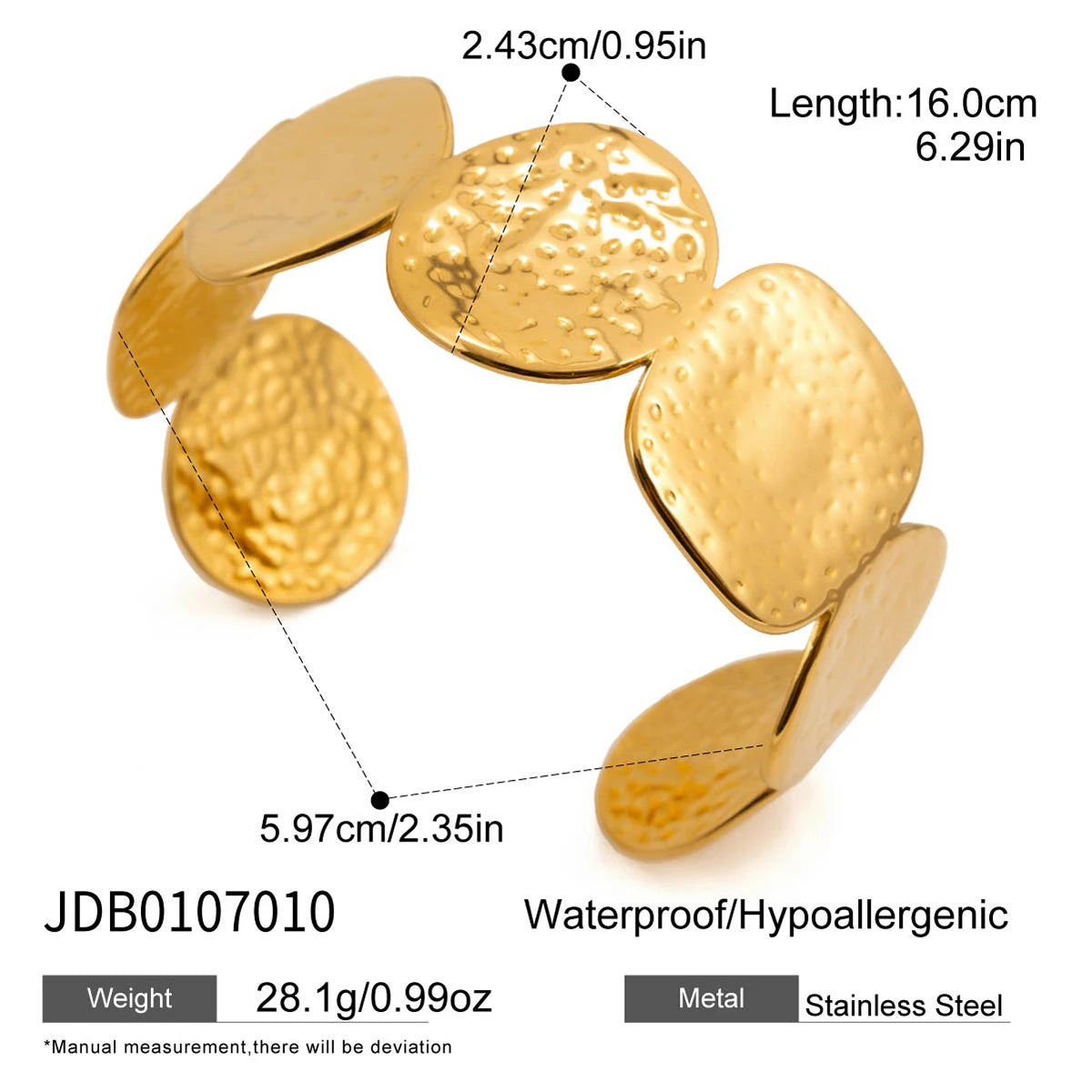 Pulsera Cuff Ancha