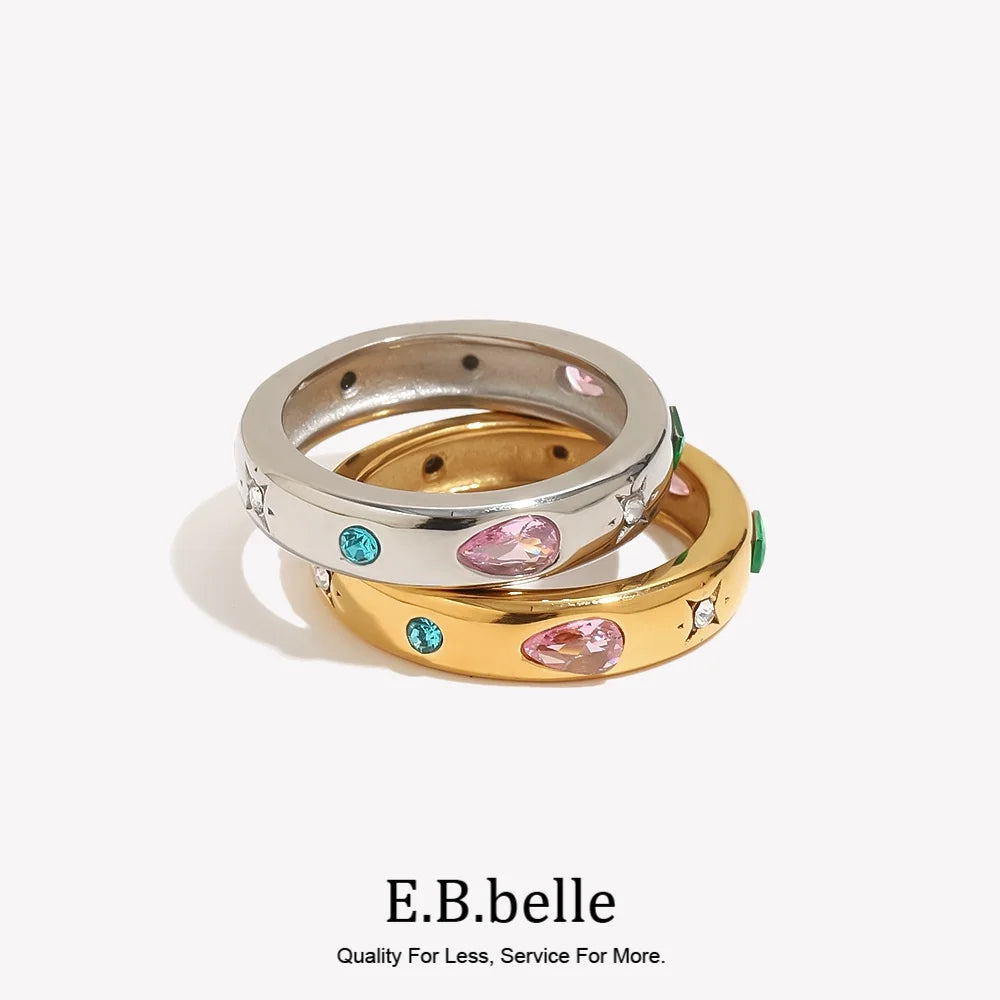 Anillo Rectangular Circonita