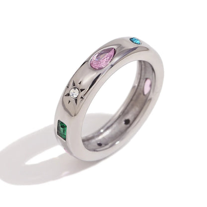 Anillo Rectangular Circonita