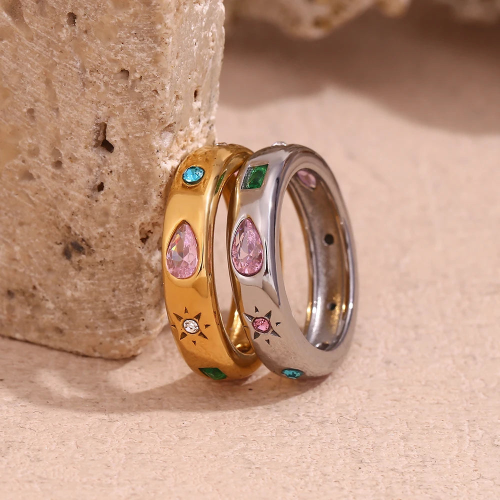 Anillo Rectangular Circonita